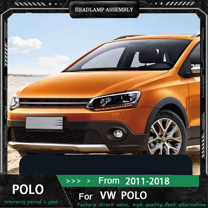 

Car LED Headlight Light Assemblies For Volkswagen POLO 2011-2018 Auto Fog DRL Brake Turn Signal Lamp Plug and Play