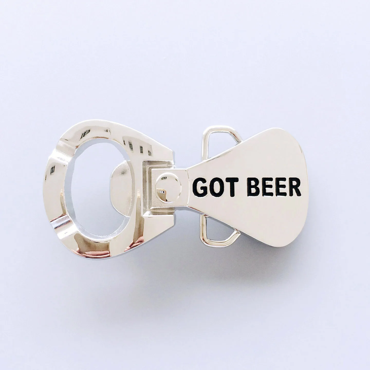 Bright Silver Got Beer Bottle Opener Belt Buckle BUCKLE-OC053