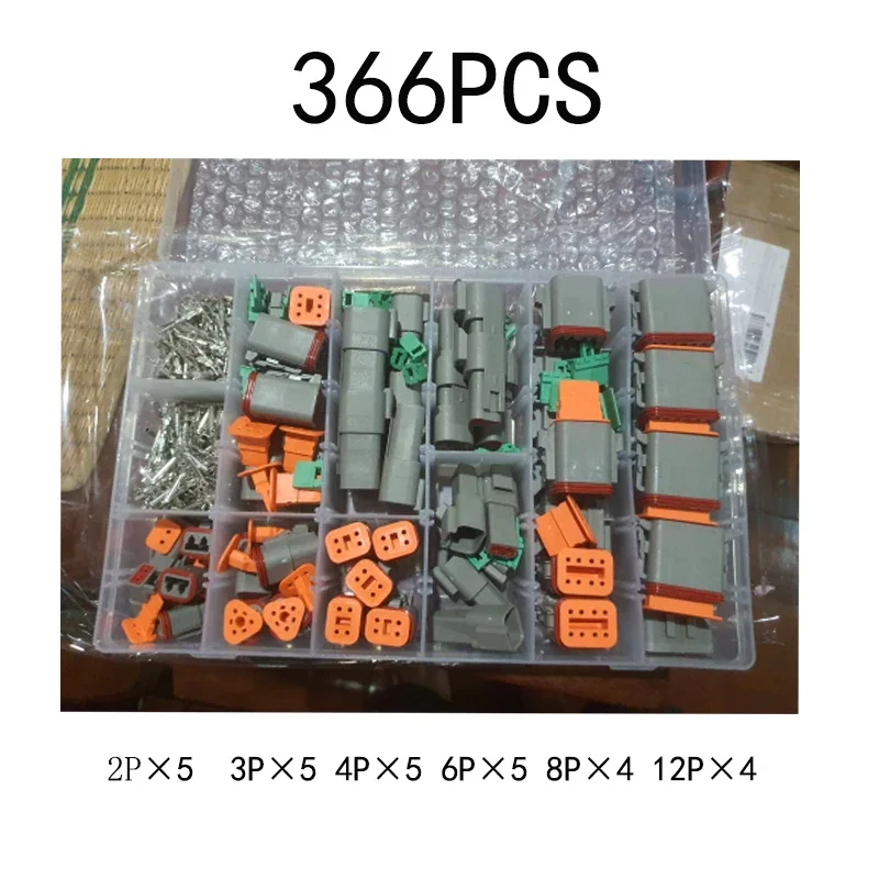 366 Pcs Deutsch DT Auto Waterproof Electrical Wire Connector Plug Kits DT06-2S 3S 4S 6S 8S 12S/DT04-2P 3P 4P 6P 8P 12P