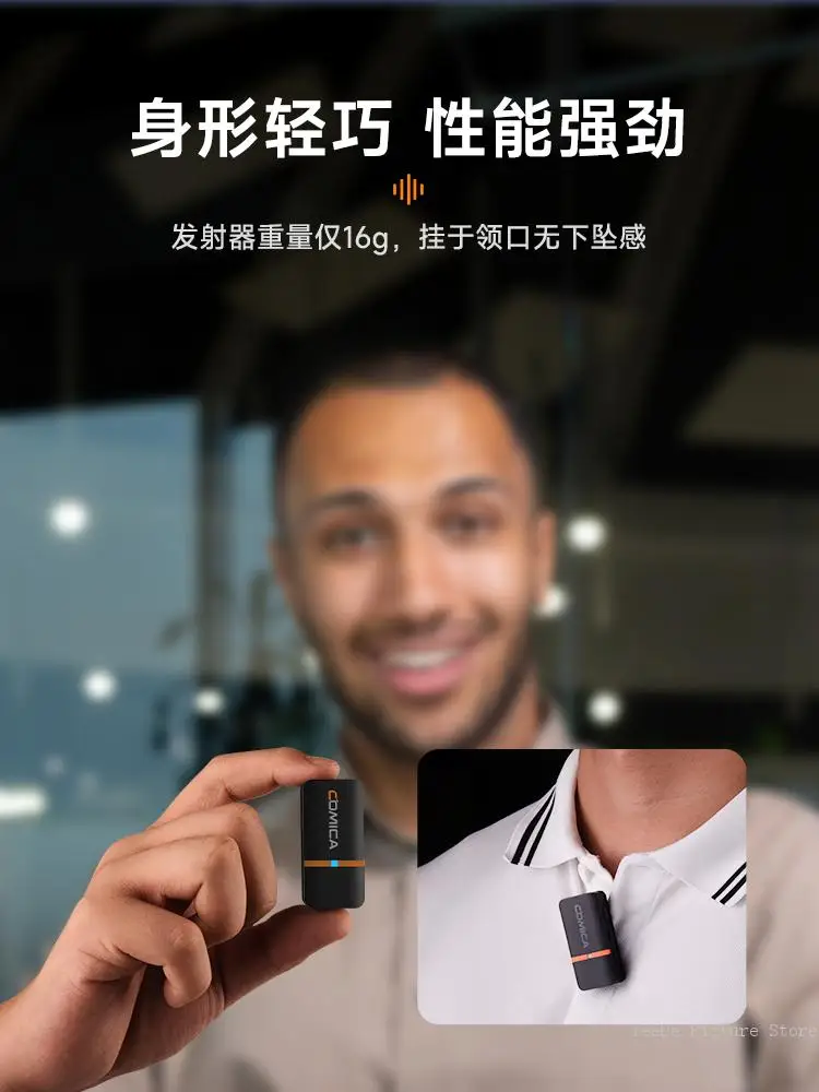 Microfono Lavalier Wireless COMICA Vimo Q con custodia di ricarica microfono per registrazione Audio Video con riduzione del rumore per fotocamera del telefono