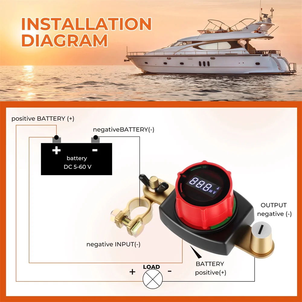 

Top Post Battery Disconnect Switch 12V-48V with LED Voltmeter DC 5-60V Battery Kill Switch On/Off Battery Cut Off Switch For Car