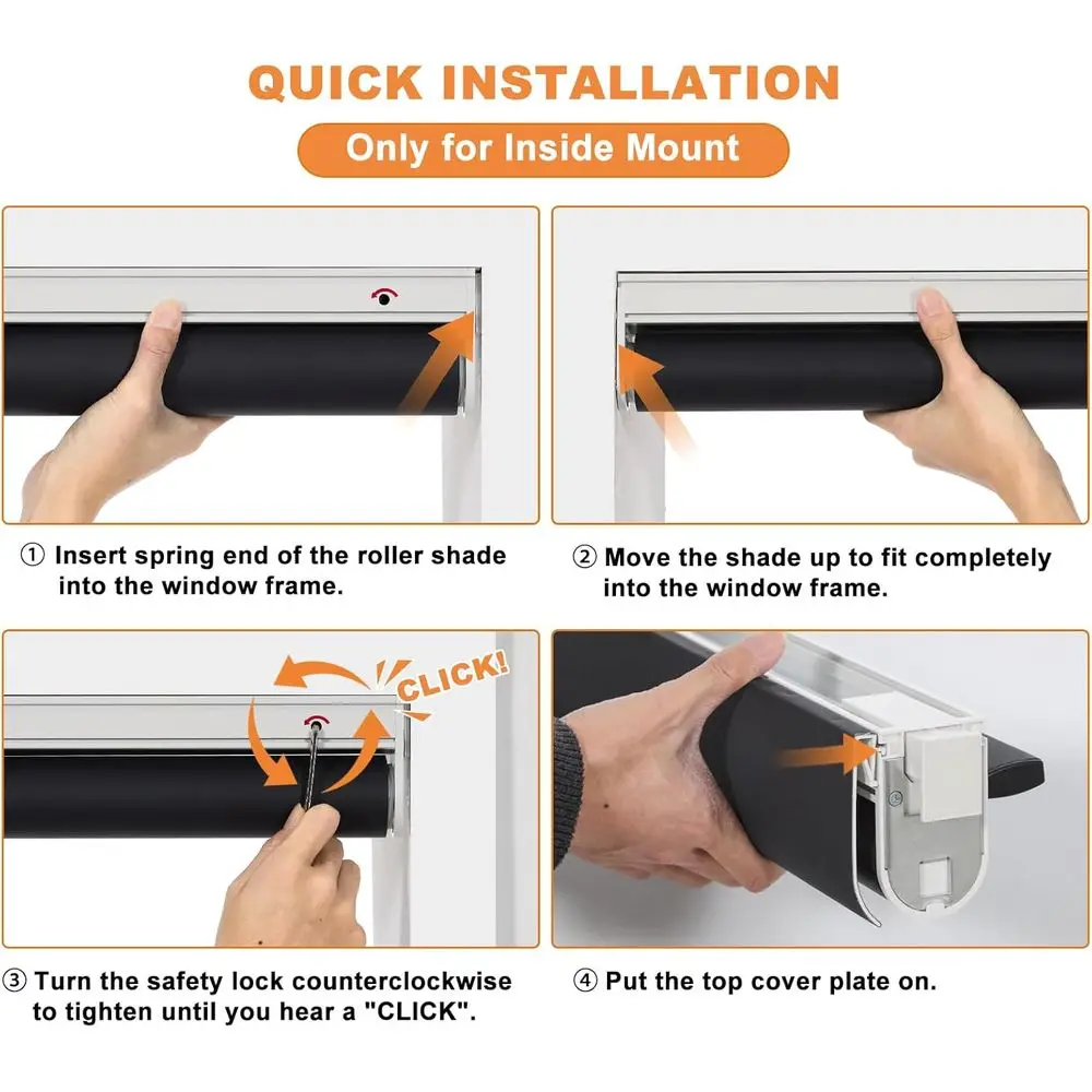Tonalità oscuranti senza fili per finestre: isolamento termico, protezione UV, privacy, non è necessaria alcuna attrezzi (nero, 22 x 72)