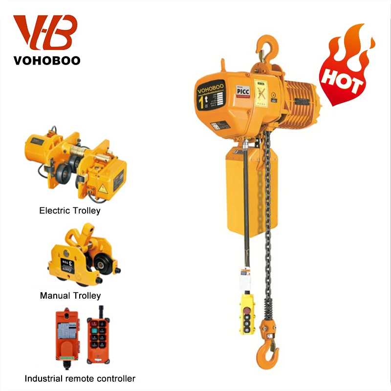 Best selling construction equipment electrical chain hoist 1 ton 2 ton 3 ton with wireless remote control