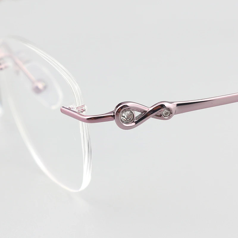 إطار نظارات من التيتانيوم خفيف للغاية بدون إطار للنساء مجوهرات طبية لقصر النظر إطارات نظارات للقراءة