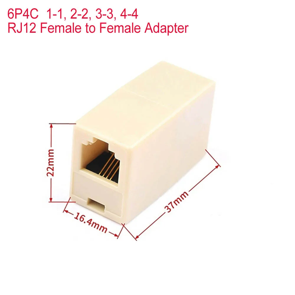 Gold Plated Telephony RJ11 RJ12 RJ9 RJ45 6P4C 6P6C 8P8C Female to Female Gender Changer