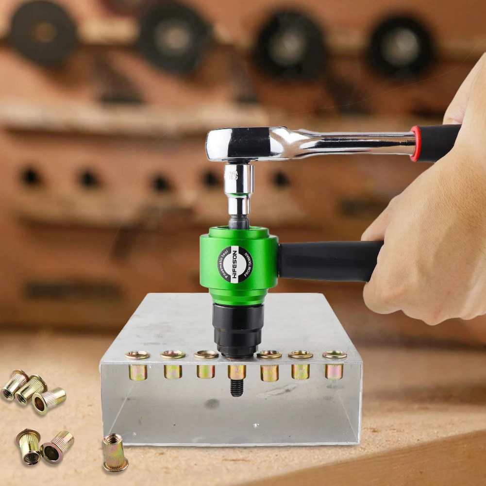 Electric Rivet Gun Self-Lock Insert Nut Pull Riveting Tool Aluminum Alloy Replacement Parts for Electric Drill Supplies