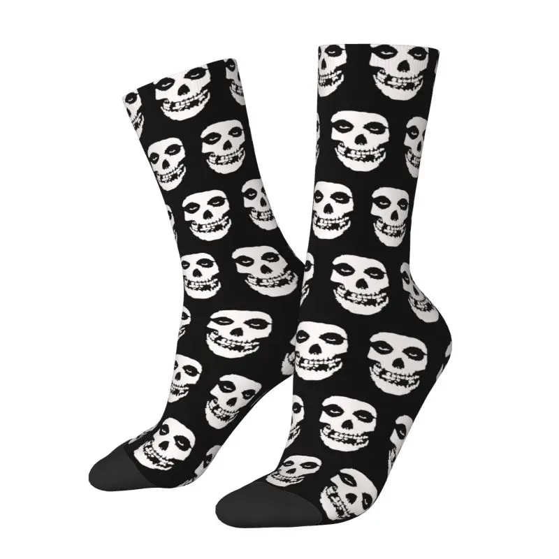 Novelty Printing Misfits Punk Rock Band Socks for Women Men Stretchy Summer Autumn Winter Crew Socks