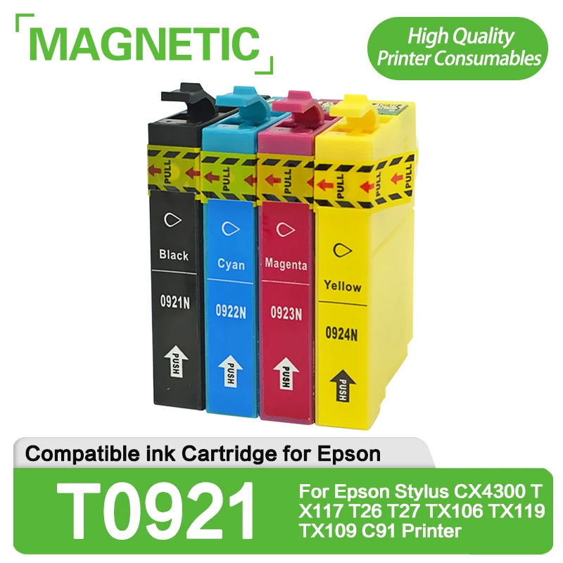 NEW T0921 Compatible Ink Cartridge for Epson T0921 92N Ink For Epson Stylus CX4300 TX117 T26 T27 TX106 TX119 TX109 C91 Printer