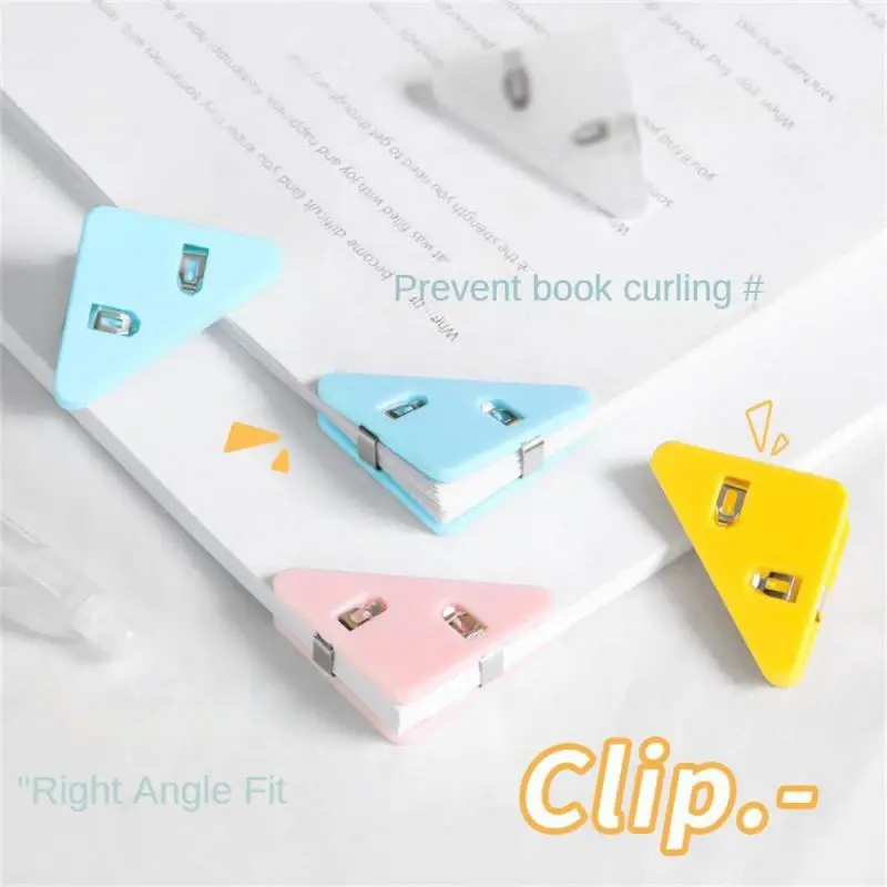 1PC Creative Triangle Clip Bill Clip Book Paper Corner Clip Binder Clip For Desk Storage Shelf Office Desktop Organizer