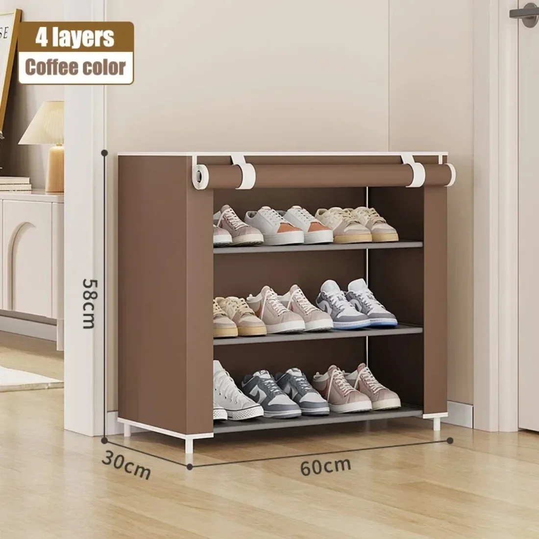 4Layer Shoe Cabinet Organizer Minimalist Shoe Shelves Dustproof Nonwoven Shoerack Home Furniture Space-saving Cabinets scarpiera