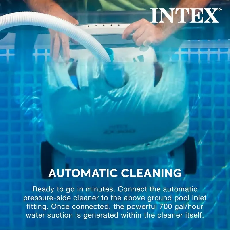 Pressure-Side Above Ground Automatic Pool Cleaner Vacuum  – Removes Debris – Removable Filter Tray – 21ft Tangle Free Hose