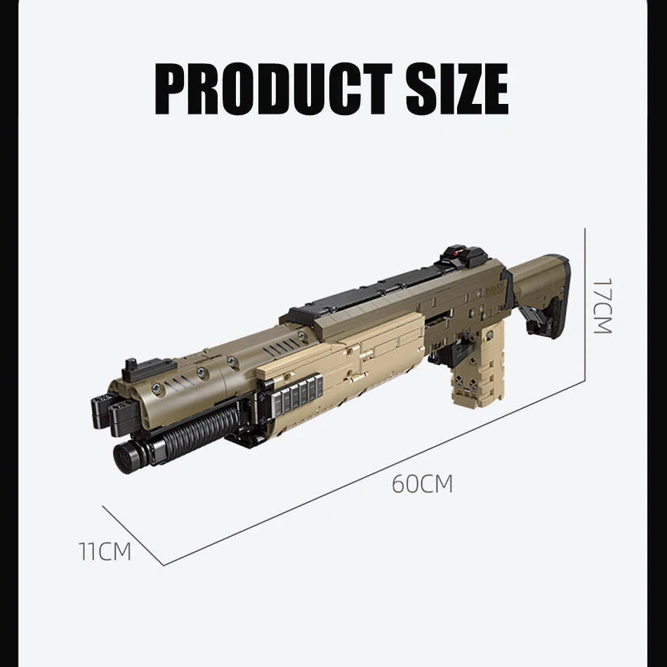 Technische Militaire Serie FABARM STF12 Shotgun Bouwstenen Kan Schieten Bullet Wapen Montage Bricks Speelgoed Cadeaus voor Kinderen Jongens