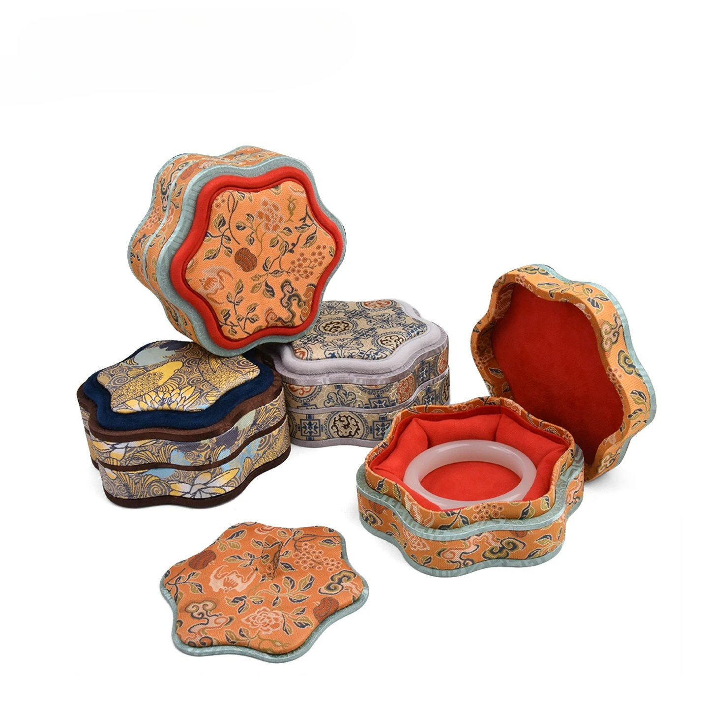 

Palace style jewelry box bracelet pendant jewelry storage brocade box cultural toy packaging box