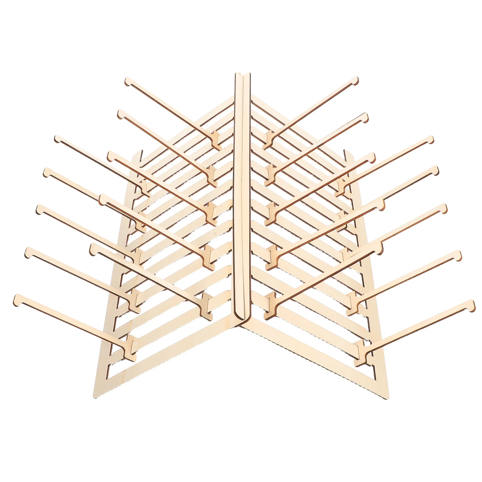 

Wooden Jewelry Display Stand Natural Finish Multifunction Organizer for Necklaces Bracelets Rings Store Display Rack