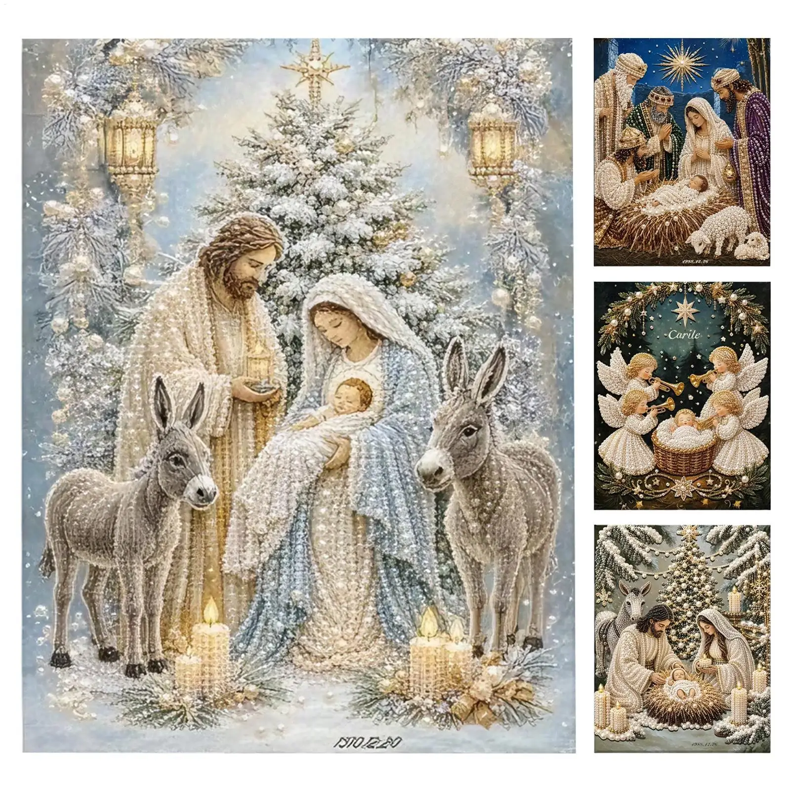 The Nativity Scene Pearl Art Making Kit DIY Diamond Painting Kit Christmas Decorations Jesus Christ Diamond Painting Xmas Gifts