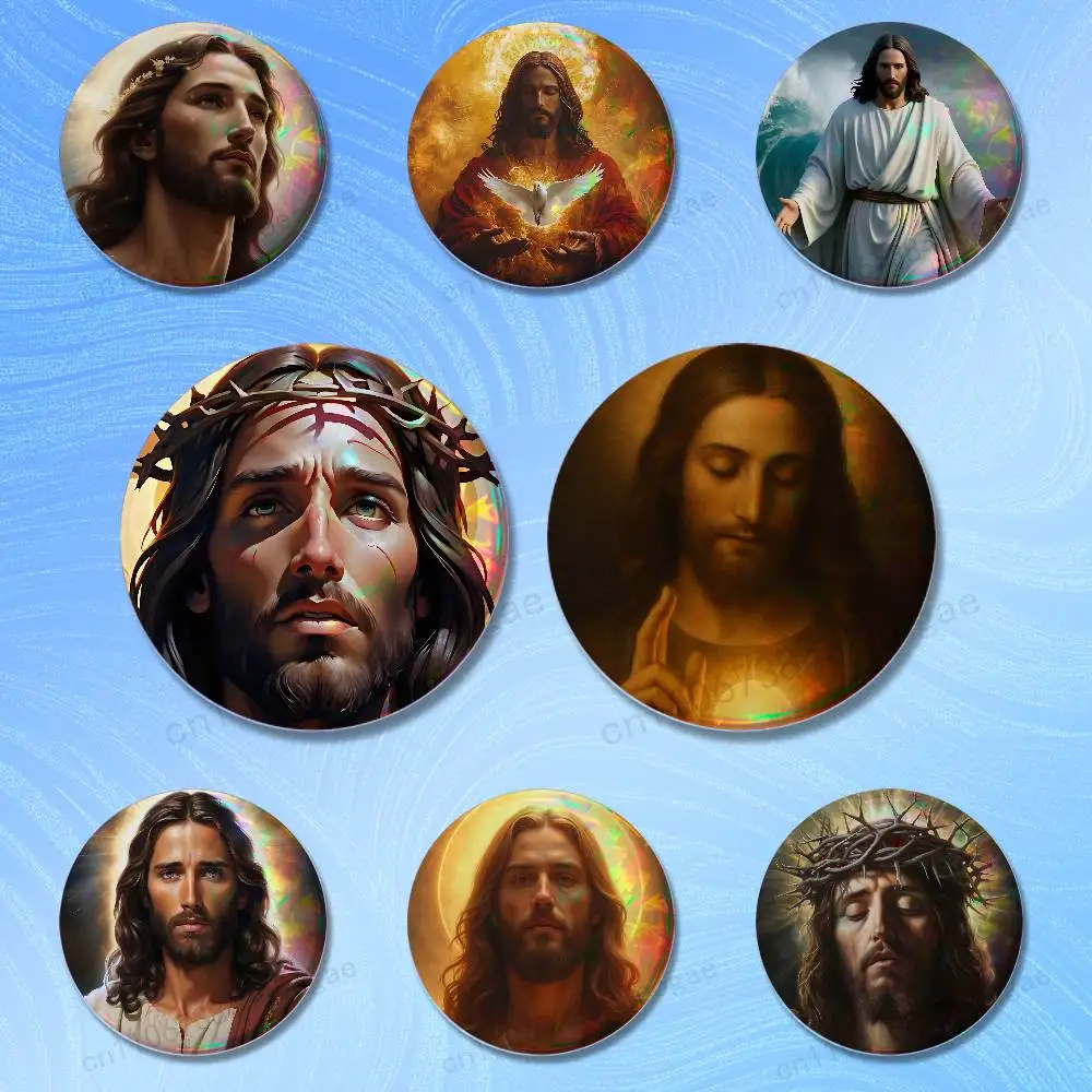 

Jesus Belief Savior Art Custom Badges 25 32 44 58 75 mm Brooch Backpack Hat Enamel Pins Accessories Toys Gifts