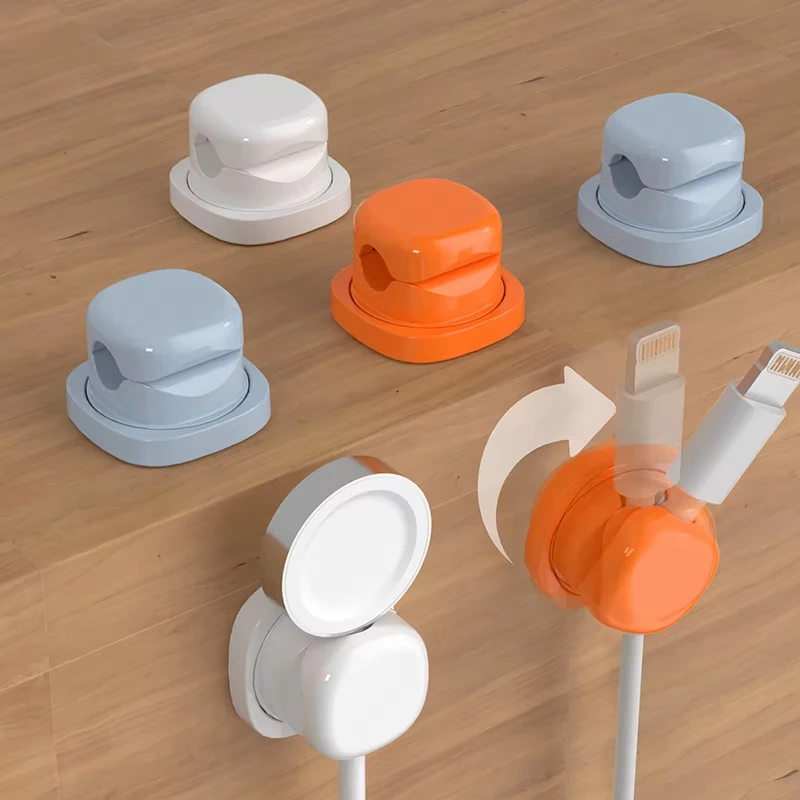 3/6-pcs Household Cable Clamp Kit with Rotatable Base and Anti-slip Design Suitable for Home and Car Work Desk with Mobile