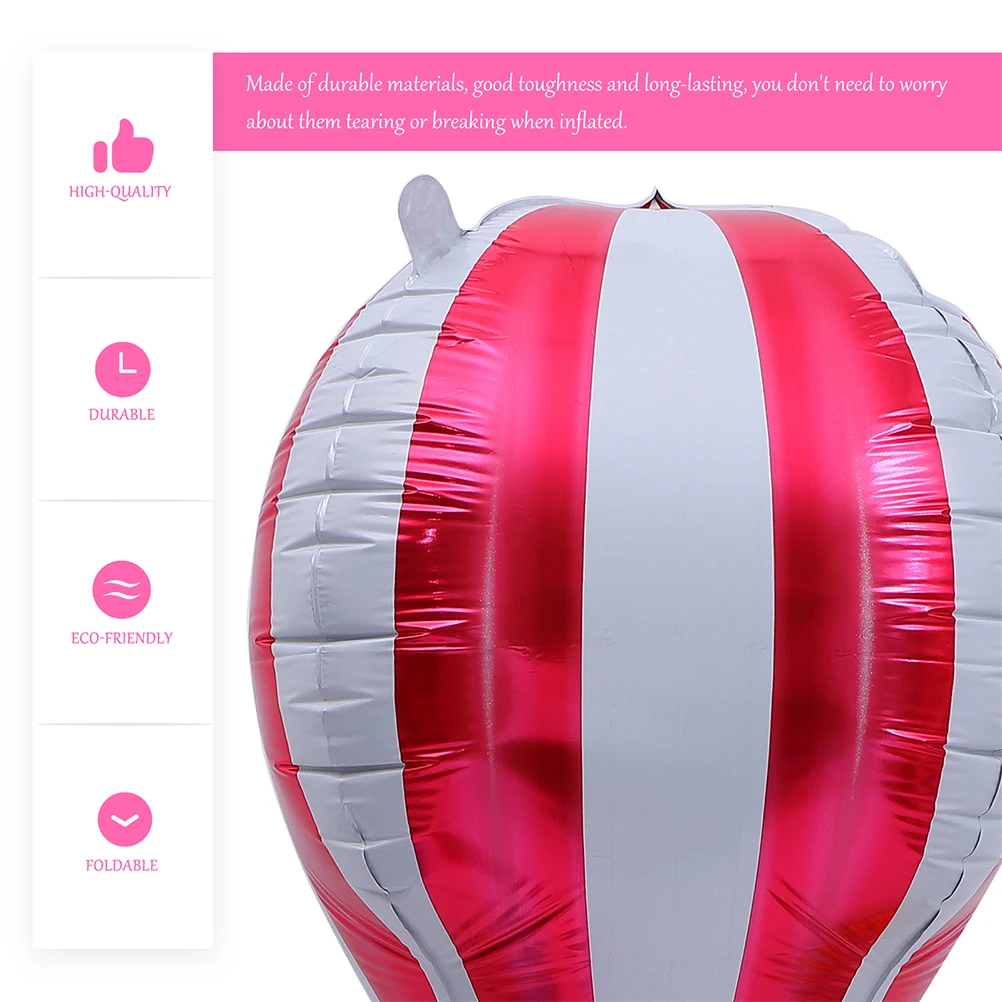 

4Pcs Balloons Decor Hot Air Balloon Design Aluminum Film Party Balloons Creative Festival Celebration Decorative Balloon Set
