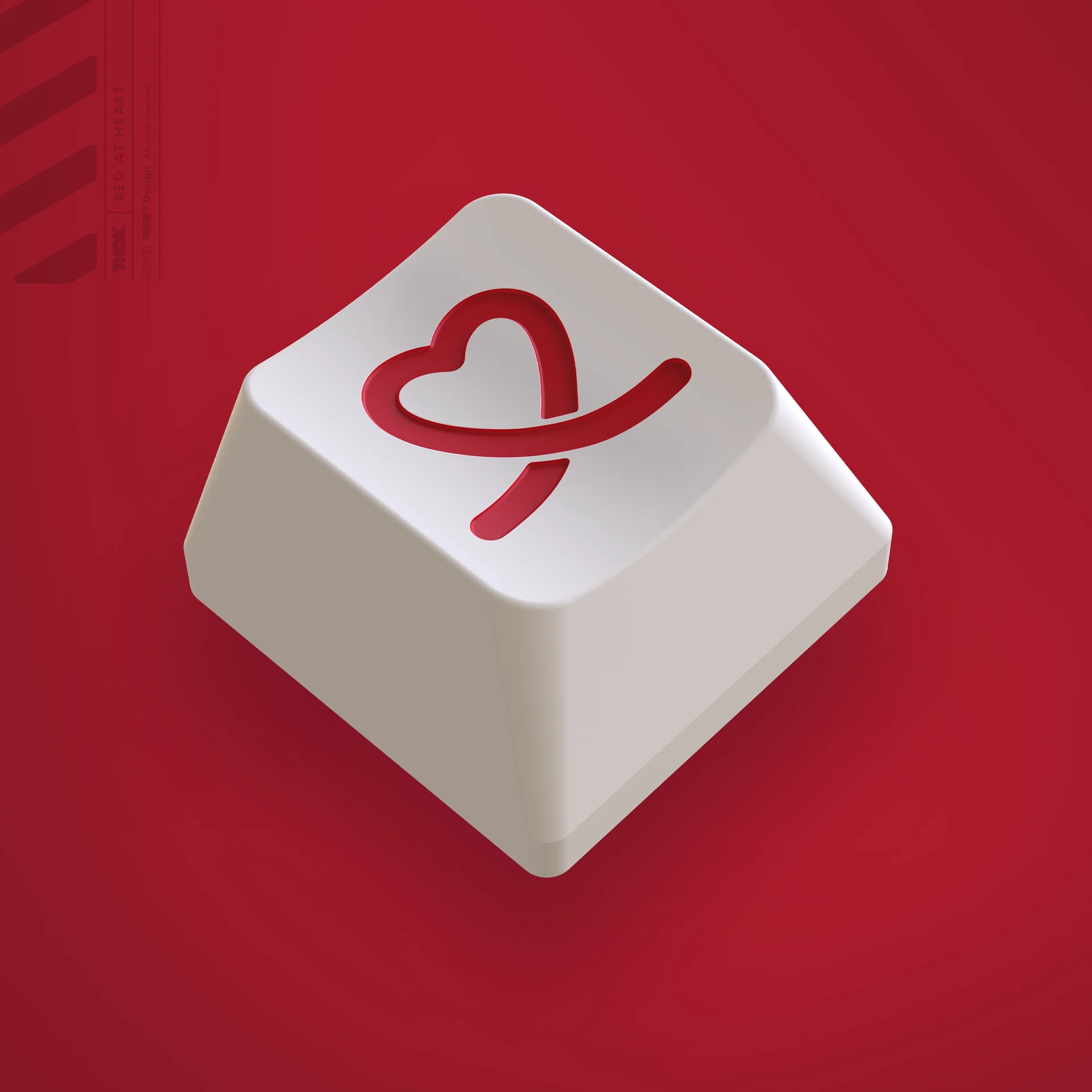 

Metal Keycap Copper -red AT heart paint Aluminum Resin Fill Personalized