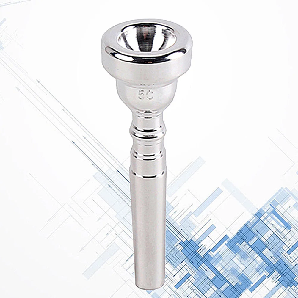 

Silver Plated Trumpet Mouthpiece 5c Professional Delicate Craft Easy Blow Clear Tone Bullet Shape Handheld Flashlight