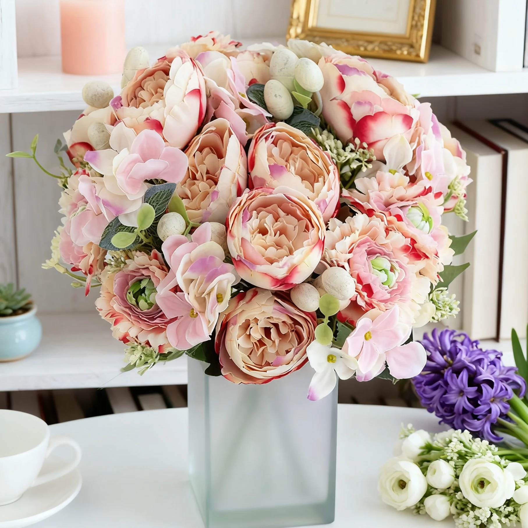 Künstliche Blumen Venus Rose Brautstrauß Seidenrose Home Room Decor Geschenk Garten Valentinstag Hochzeit Kranz Decora Fake Pflanzen