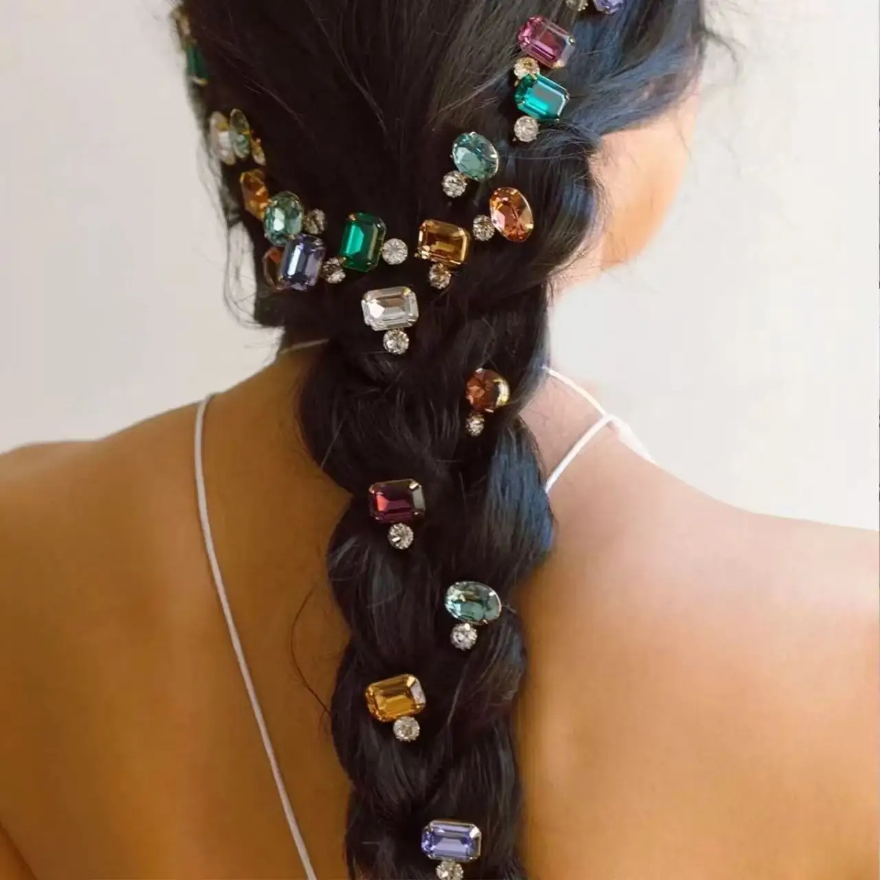 Multicolor Rhinestone Bobby Pins Set Viral Fashion Sweet Dopamine Side Hair Clips for Women Daily Outing Versatile Hairpin