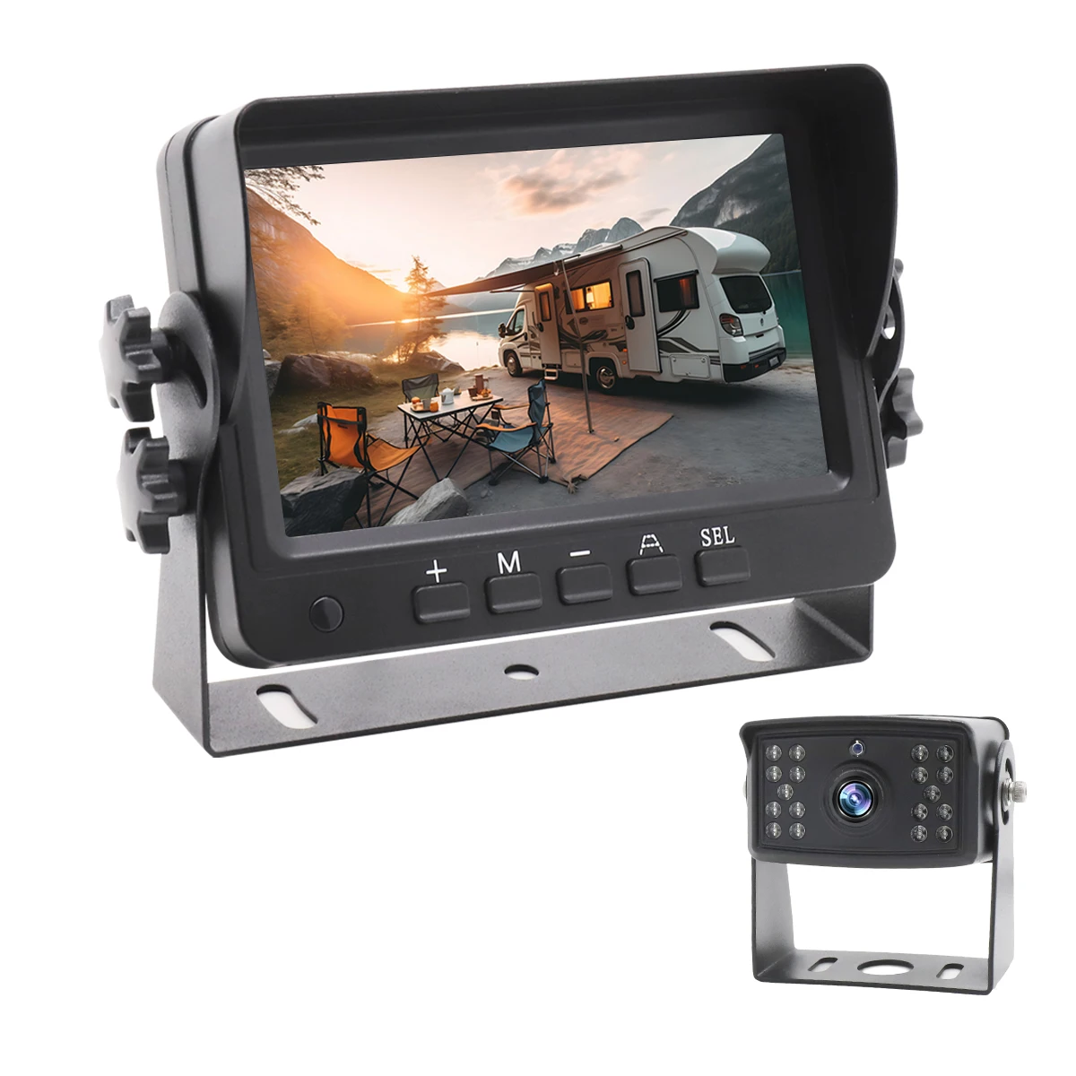 5-inch TFT LCD Monitor+ IP69 IR 1000TVL Rear View Backup Camera System for Truck/RV/car/Trailer Vehicle Security