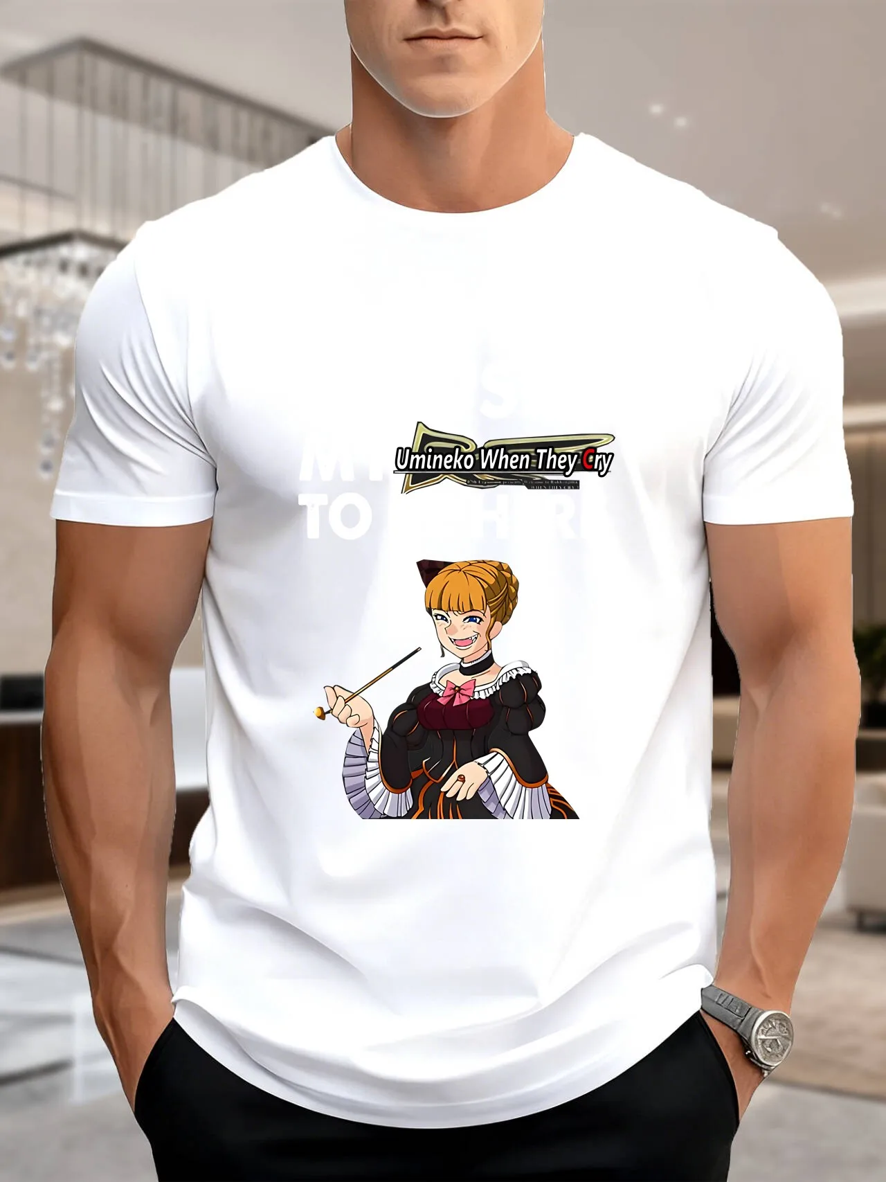 جديد وصول أزياء أنيمي طباعة قصيرة الأكمام تي شيرت الرجال القطن الخالص تنفس مريحة عارضة ارتداء اليومي فتاة مع قبعة العصا #2