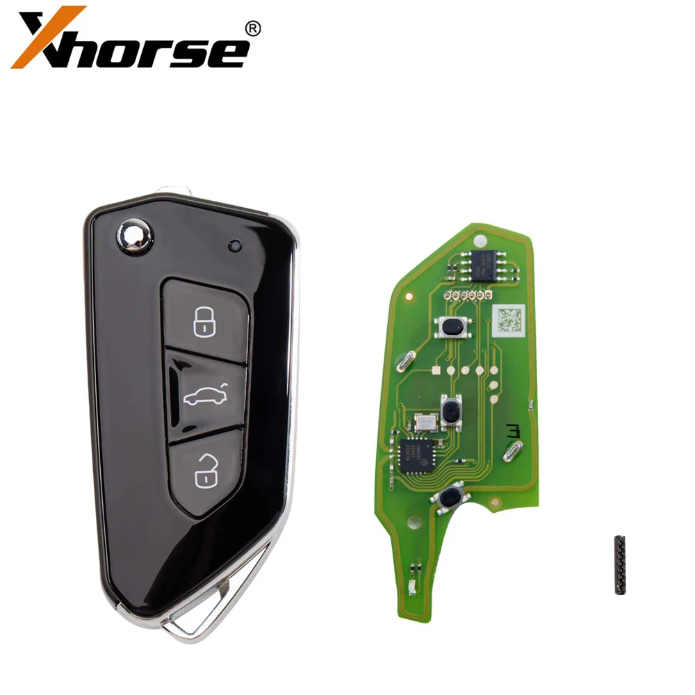 Xhorse XKGA81EN All Black GA08 Style 3 Buttons Wire Remote Key