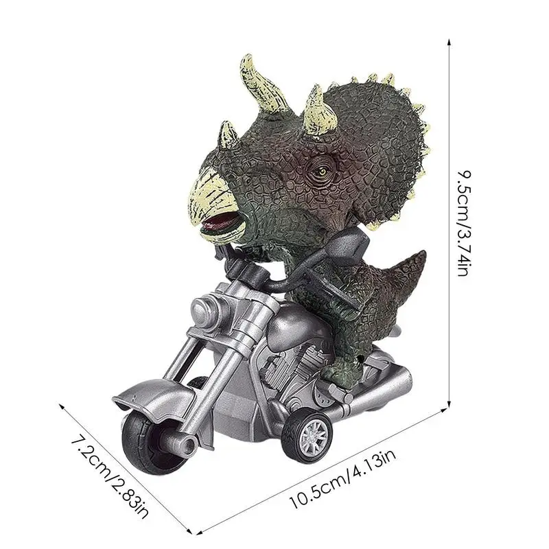 Simulação dinossauro motocicleta brinquedos modelo animal puxar para trás carro brinquedo movido a motor brinquedos crianças festival presente