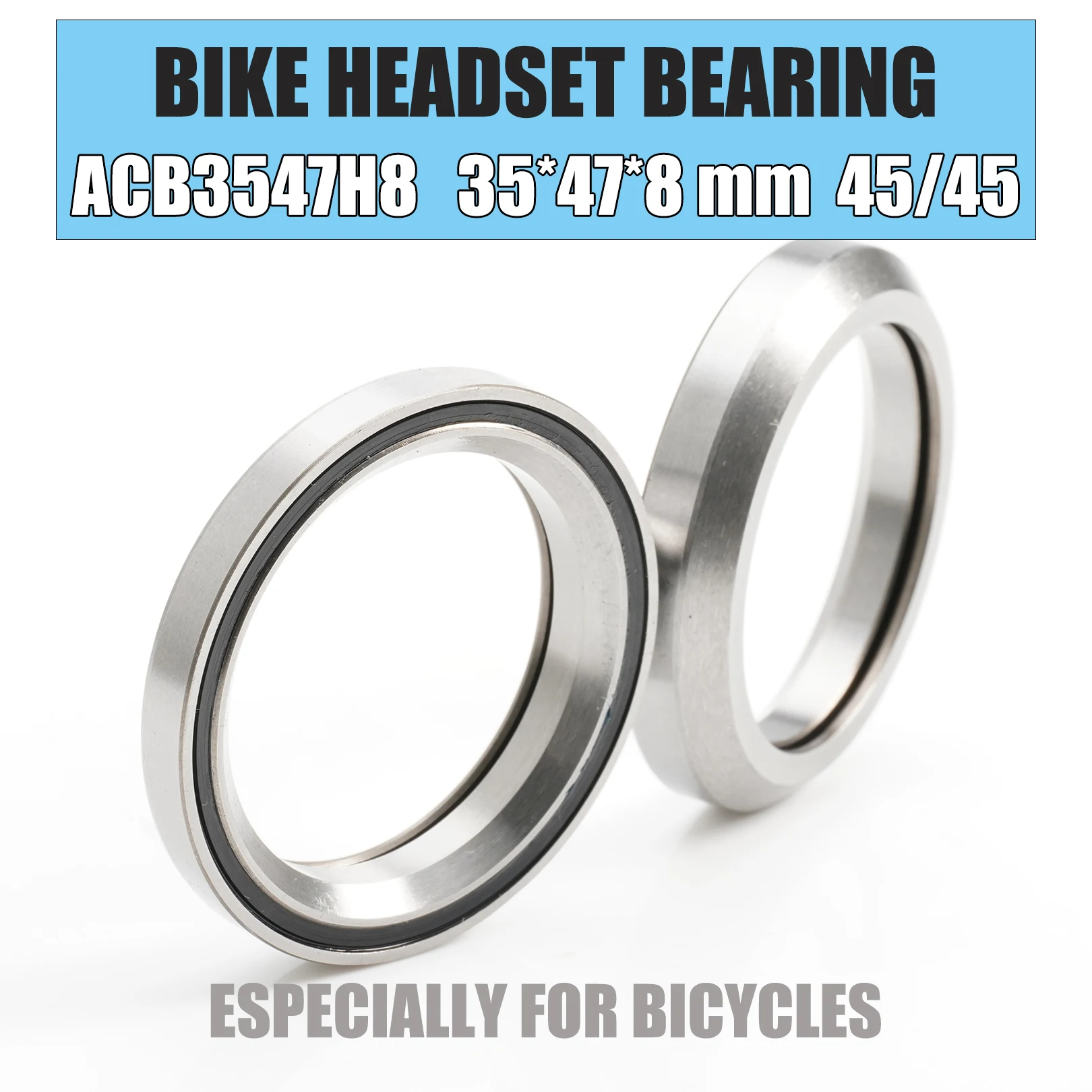2PCS ACB3547H8 Bike Headset Bearings 35*47*8 MM 45/45 ACB Road MTB Angular Contact Bicycle Bearing 3547H8 for MTB Road Bike