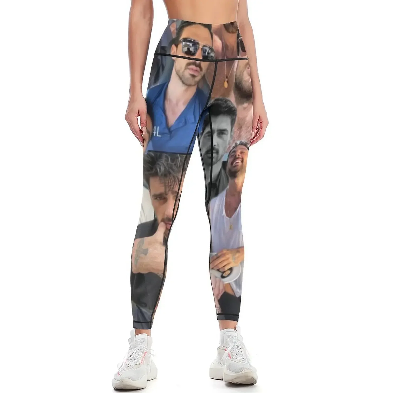 

Michele Morrone photo collage Leggings sportswear for gym Clothing fitness sporty woman push up Women's fitness Womens Leggings