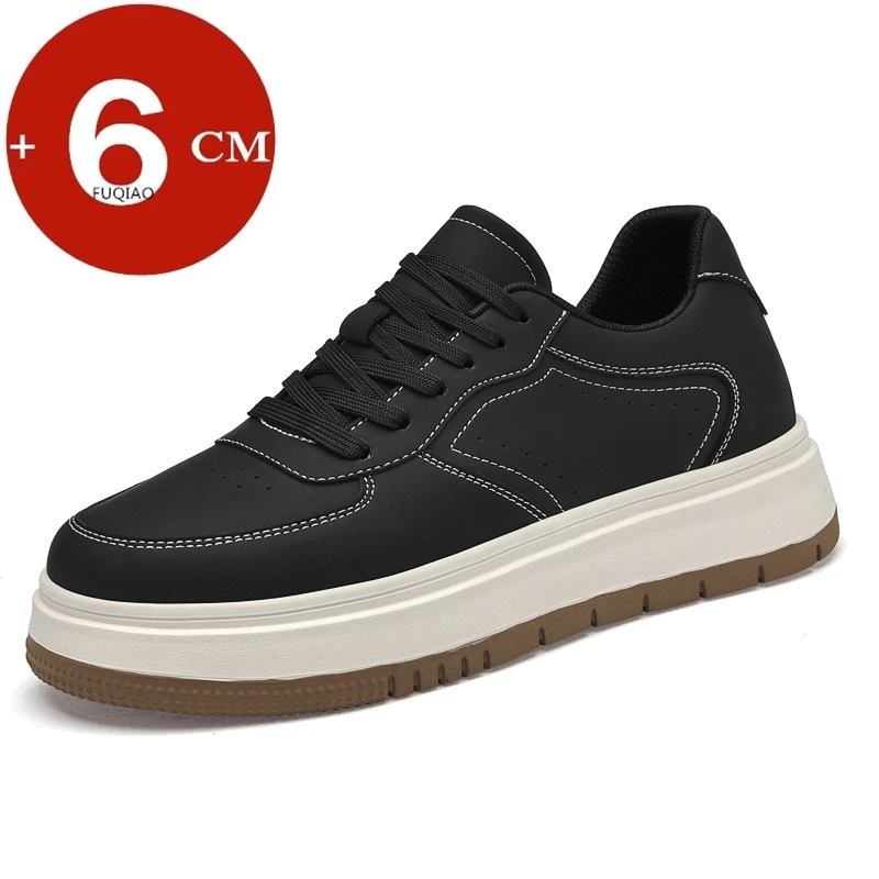 

Мужские кожаные туфли-лифты с дышащей сеткой, увеличивающие рост, обувь на толстой подошве, мужские стельки, мужские кроссовки Lfit 6 см