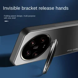 For Xiaomi 14 Ultra Case Metal Lens Camera Holder Cover For Xiaomi Mi 14ultra 14 Pro Shockproof Matte Protection Kickstand Case
