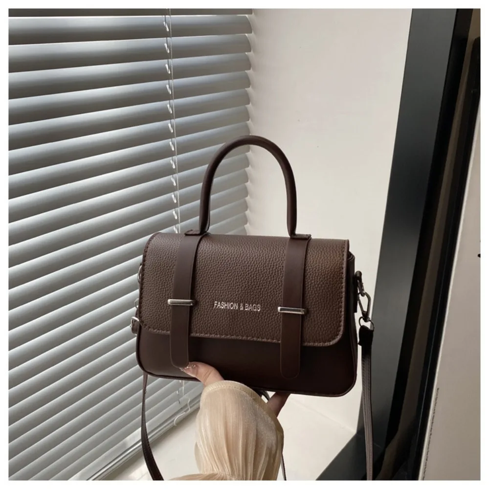 

New PU Leather Versatile Handbag Small Size Retro Design Crossbody Bag Square Shape Single Shoulder Bag Daily Use