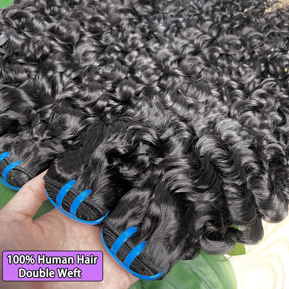 18A موجة المياه حزم الشعر البشري لحمة مزدوجة اللون الأسود الطبيعي 100% الخام عذراء الفيتنامية نسج الشعر ملحقات للنساء