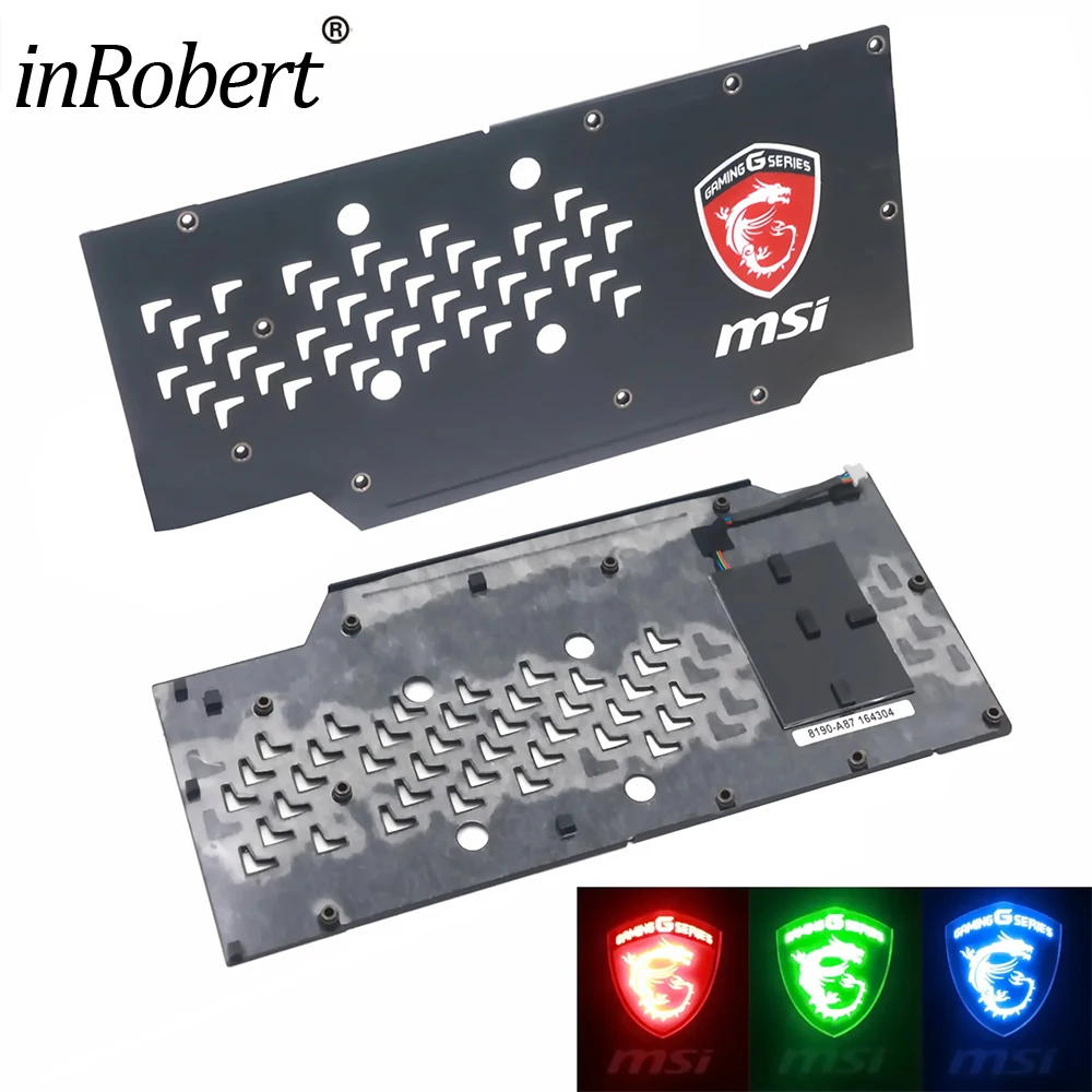 

New Backplate For MSI GTX 1060 1070 1070Ti 1080 Gaming Red Dragon/QUICK SILVER/DUKE/ARMOR Video Card with RGB Backplane