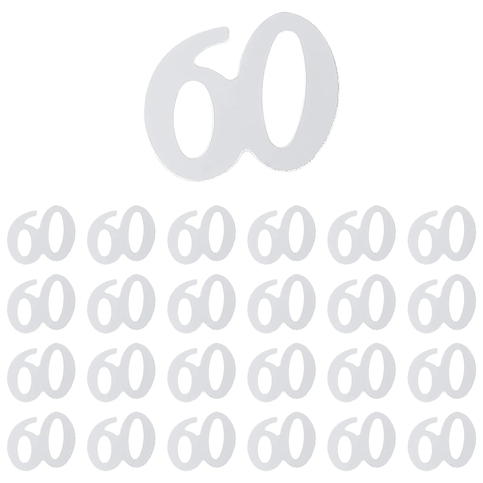 

Amosfun 1200pcs 60 Number Sprinkle Confetti Decoration for Birthday Party (Silver) party confetti