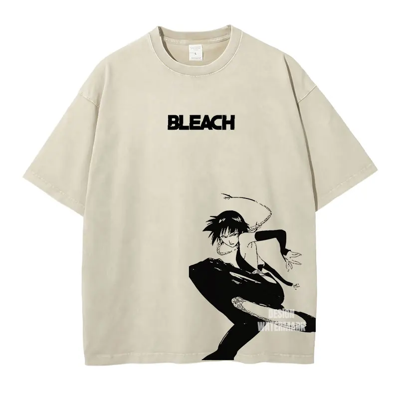 Anime Bleach Kurotsuchi Mayuri T-shirt Men Women Washed Cotton