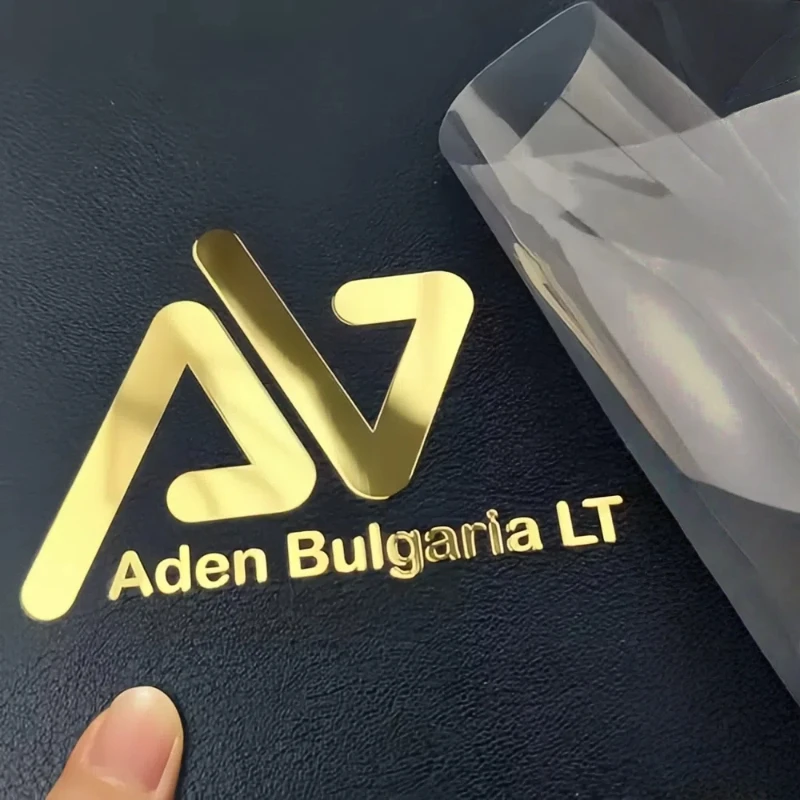 

100pcs 3D Custom Sticker Metal Gold Transfer Sticker Logo Waterproof Name Personalized Wedding Label UV DTF Print Bottle Cup