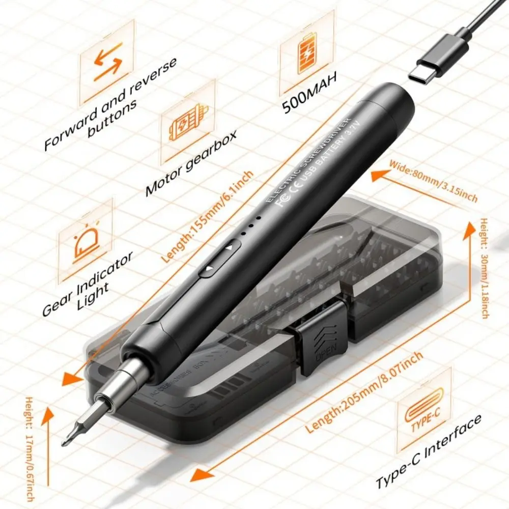 New 46 in 1 Electric Precision Screwdriver Set Portable Rechargeable Magnetic Screw Kit Repair Tools Watch Phone Repair
