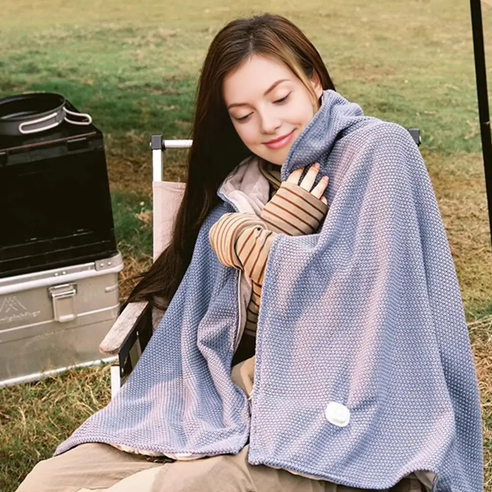 

Удобное для путешествий шаль, электрическое одеяло для кемпинга, электрическое одеяло с питанием от USB, шаль для женщин, зимний шарф на молнии