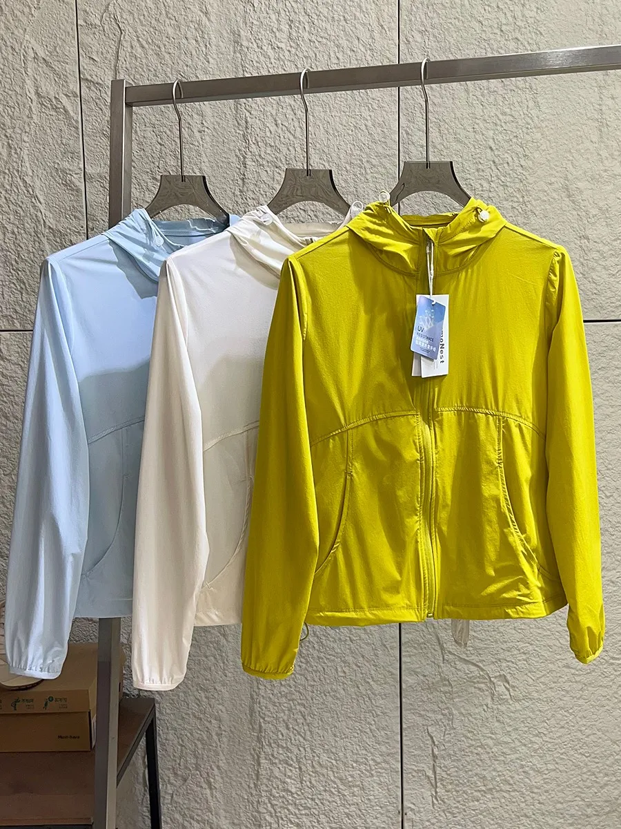 

Women's Outdoor Sportswear Light Thin Hat Skin Clothes Jacket Ice Sensation Cooling UPF50 Summer Fashion Sun Protection Coat