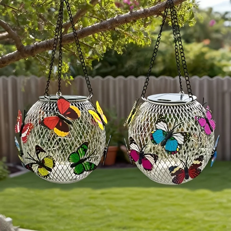 Solar butterfly hanging light outdoor waterproof garden landscape light garden lawn villa decorative light view 3