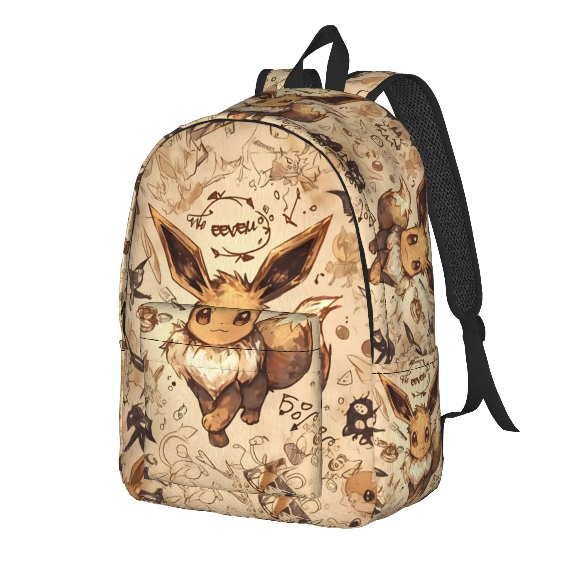 Fashion Pokemon Eevee Eeveelution Backpack  Mochilas Snack Storage Hiking Large Capacity Rucksack