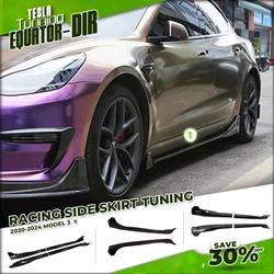Car Side Splitter For Tesla Model 3 Y 2017-2024 Body Kits Model 3 Highland Side Skirt Glossy Carbon Black Fast Auto Accessories