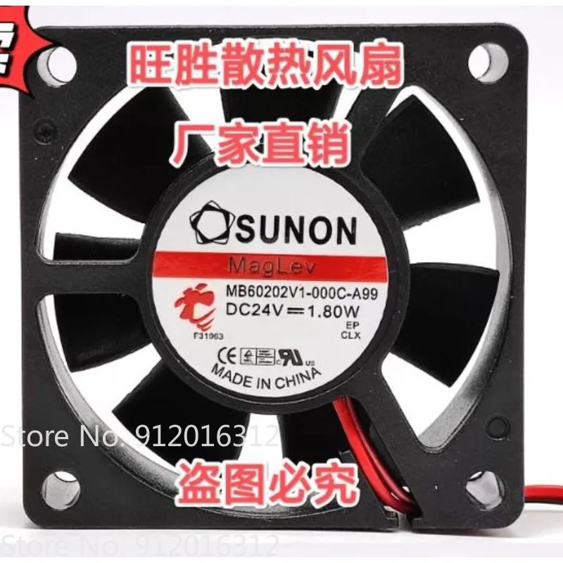 

New Cooler Fan for SUNON MB60202V1-000C-A99 6020 24V 1.8W Inverter Chassis Fan 60*60*20MM