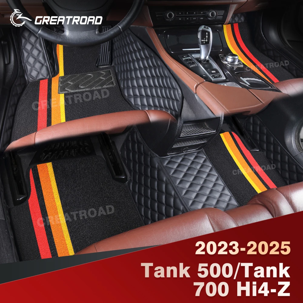 

For Tank 500/Tank 700 Hi4-Z 2023 2024 2025 Double Layer Car Floor Mats Custom Auto Carpet Cover Interior Accessories