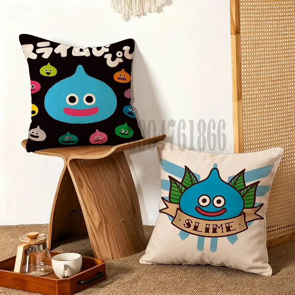 D-Dragon Quest Slime Pillow Cover Home Decor Art Design Decor Pillowcase Cushion Cover for Bed Sofa Living Room, Indoor Outdoor