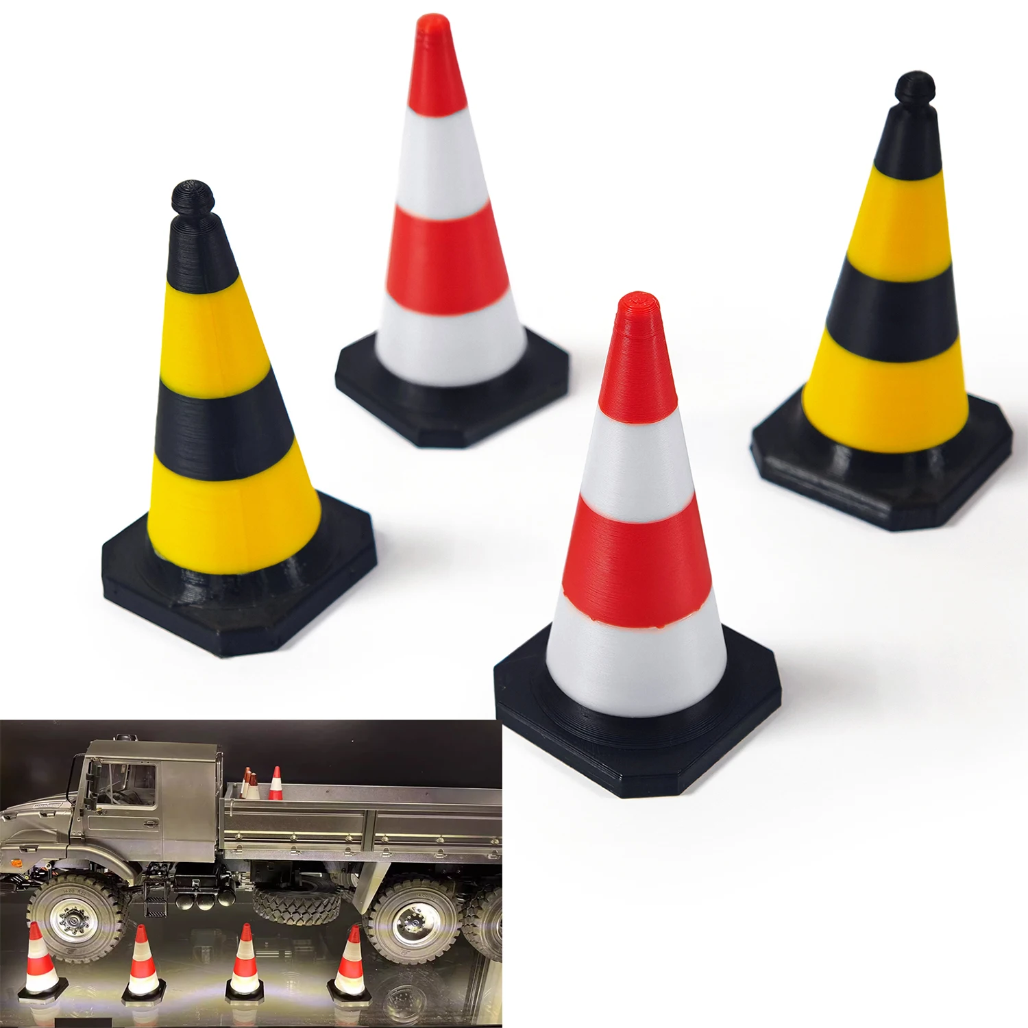 

Reflective Cone Roadblock Model Is Suitable for 1/12 1/14 Engineering Machinery Model Scene To Build Road Cone Simulation Model